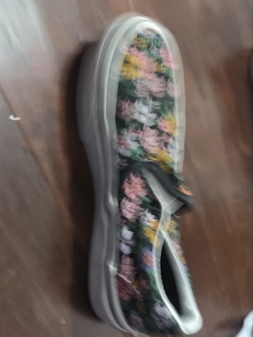 Vans Kids Black Floral Slip-On Sneakers with Pink & Yellow Flowers